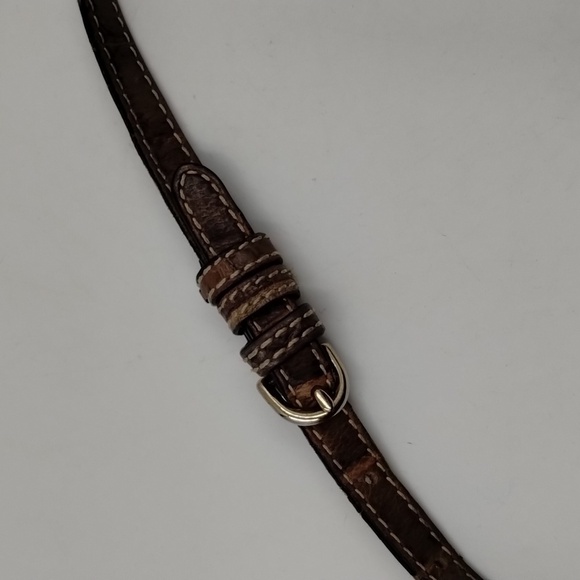 Dooney & Bourke Crocodile Embossed Beige Mini Slim Bag Bayou Collection - Picture 2 of 11